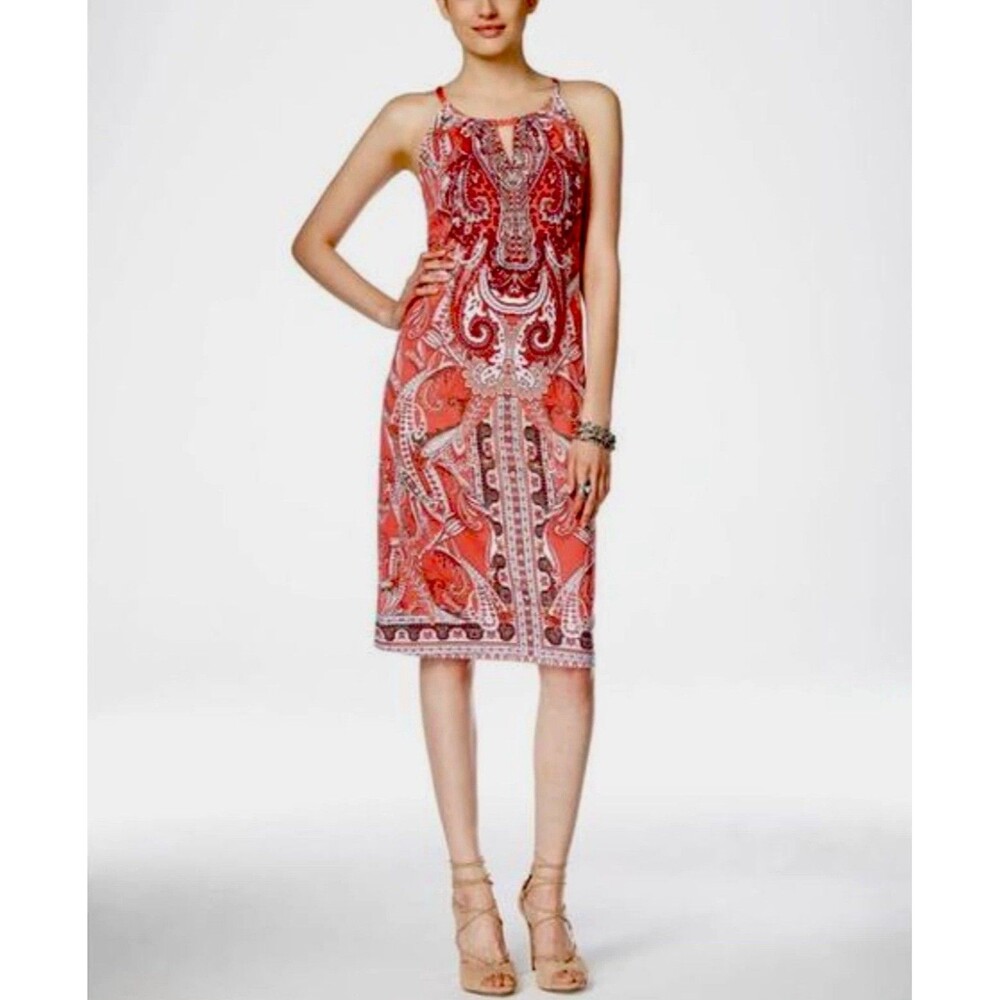 I.N.C. International Concepts Embellished Keyhole Dress ~ Size Petite Medium